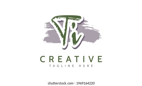 TI Initials, handwriting logo vector