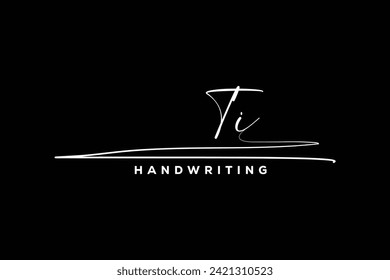 TI initials Handwriting signature logo. TI Hand drawn Calligraphy lettering Vector. T I letter real estate, beauty, photography letter logo design.