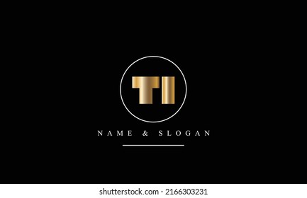 TI, IT, T, I abstract letters logo monogram