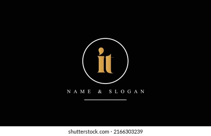 TI, IT, T, I abstract letters logo monogram