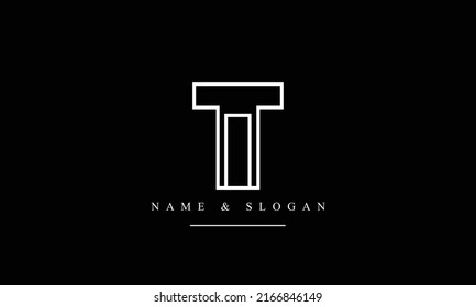 TI, IT, T, I abstract letters logo monogram