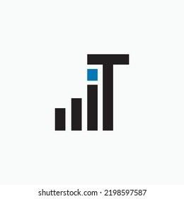 IT TI Letter connect wifi investmen logo vector image