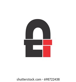 ti letter lock logo design