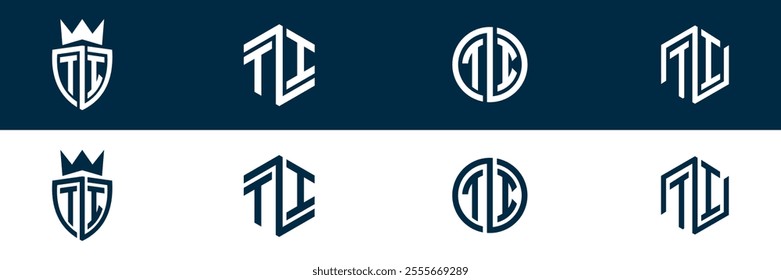 TI IT letter logo set design