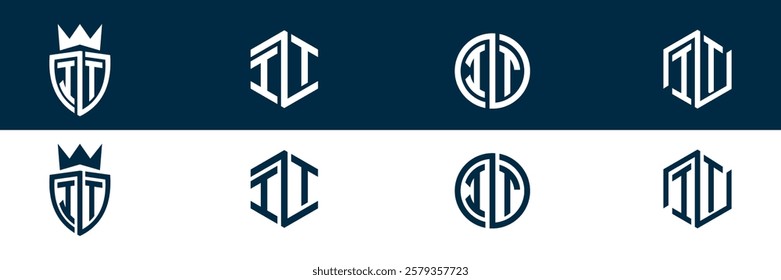 IT TI letter logo set design