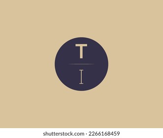 TI letter modern elegant logo design vector images