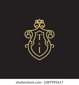 TI line vintage initial logo in high quality professional design that will print well across any print media