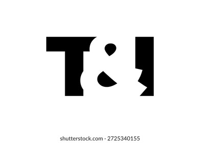 TI-Logo-Design in fettgedrucktem Stil. Schwarz-weißes Identitätssymbol. Modernes Typografie-Emblem. Symbol für Unternehmensbranding. Minimale Geschäftsvorlage.
