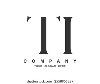 TI logo design. Initial letter t and i serif font style. Creative classic company name typography. Trendy logotype or identity. Vector illustration.