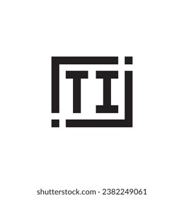 TI minimalist geometric symbol logo in high quality professional design that will print well across any print media