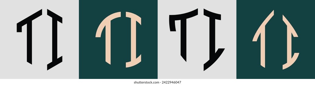 TI modern initial letter logo design vector bundle. It will be suitable for which company or brand name start those initial.