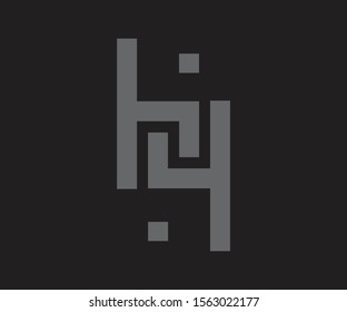 TI Monogram Logo Design with ambigram design