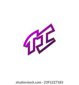 TI Premium emblem logo initial esport and gaming design concept