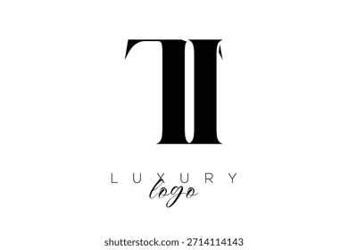 TI Serif Letter Monogramm Typografie Logo für elegante Premium-Branding-Identität