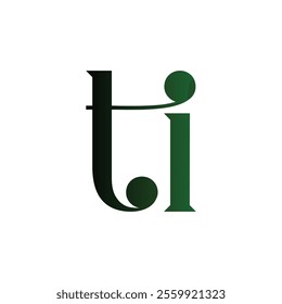 ti Simple alphabet modern minimalist negative space font vector business logo design