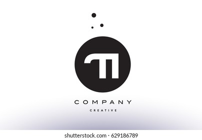 TI T I alphabet company letter logo design vector icon template simple black white circle dot dots creative abstract