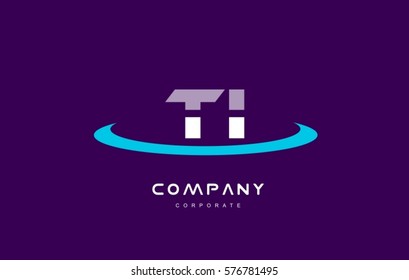 ti t i cyan magenta blue letter combination alphabet vector company logo icon sign design template 