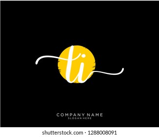 TI T I Initial handwriting logo template