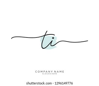 TI T I Initial handwriting logo template