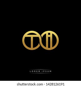 TI T I initial letter linked circle capital monogram logo modern template