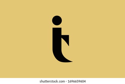 it or ti and i or t Letter Initial Logo Design, Vector Template 