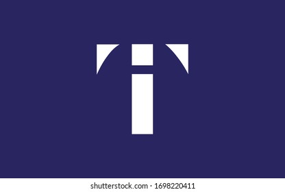 IT or TI and I or T Letter Initial Logo Design, Vector Template