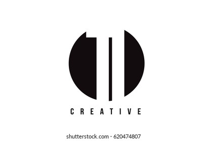 TI T I White Letter Logo Design with Circle Background Vector Illustration Template.