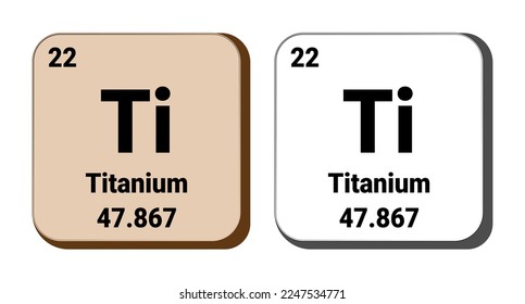 Ti, Titanium element vector icon, periodic table element. Vector illustration EPS 10 File. Isolated on white background.