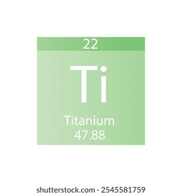 Ti Titanium Transição metal Químico Elemento Tabela Periódica. Simples ilustração de vetor quadrado plano, simples ícone de estilo limpo com massa molar e número atômico para Lab, ciência ou classe de química.