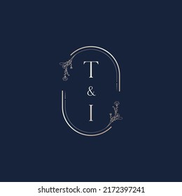 TI wedding initial logo letters in high quality professional design that will print well across any print media