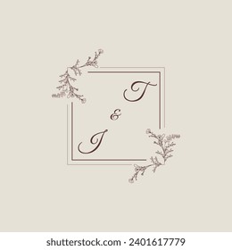 TI wedding line square monogram with high quality professional design that will print well