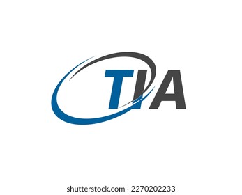 TIA letter creative modern elegant swoosh logo design