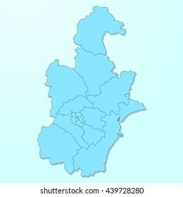 Tianjin blue map on degraded background vector