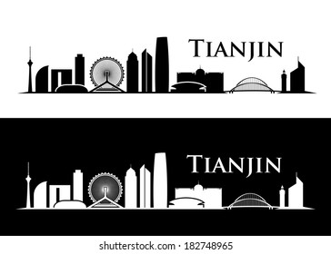 Tianjin skyline - vector illustration