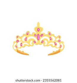 Cartoon tiara tiara. Prinzessin Diadem, Königin Schmuck, Königin tiara tiara tiara Schild. einzelne Vektorgrafik-Vektorgrafik