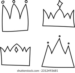 tiara crown collection drawing vector