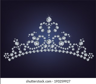 Tiara crown women's wedding made from diamonds