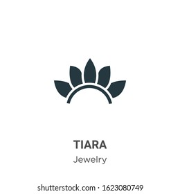 Tiara glyph icon vector on white background. Flat vector tiara icon symbol sign from modern jewelry collection for mobile concept and web apps design.