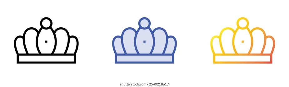 tiara icon. Linear, Blue Fill and Gradient Style Design Isolated On White Background