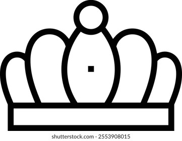 tiara icon. Thin linear style design isolated on white background