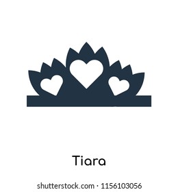 Tiara icon vector isolated on white background. thin symbols or lined elements in outline style