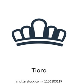 Tiara icon vector isolated on white background. thin symbols or lined elements in outline style