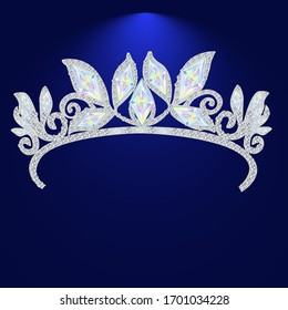 Tiara jewelry for hair with precious stones