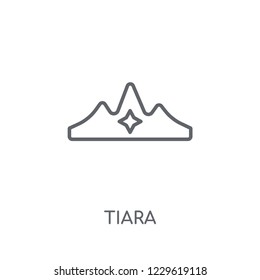 Tiara linear icon. Modern outline Tiara logo concept on white background from Luxury collection. Suitable for use on web apps, mobile apps and print media.