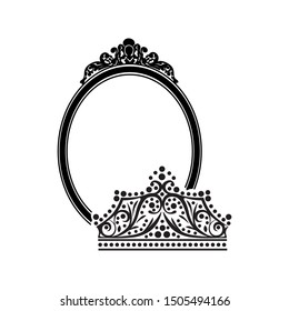 Tiara and mirror, vector illustration