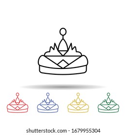 Tiara multi color icon. Simple thin line, outline vector of jewelry icons for ui and ux, website or mobile application