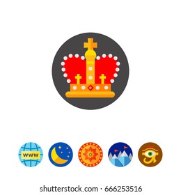 Tiara on Circle Background Icon
