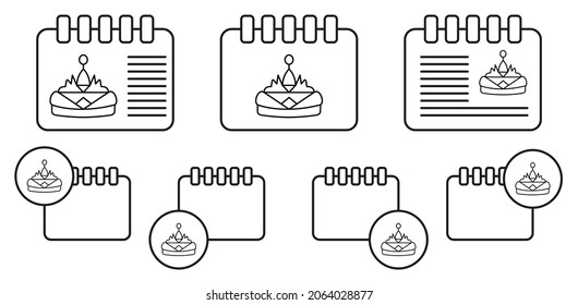 Tiara vector icon in calender set illustration for ui and ux, website or mobile application