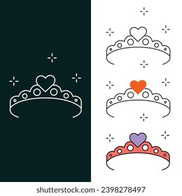 "Tiara Vector Illustration Icon Design"