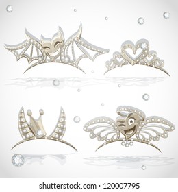 Tiaras with hearts for carnival costume to the angel and the devil